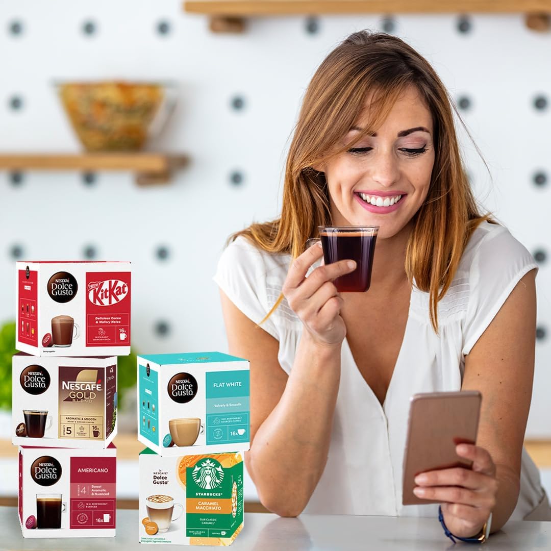 Nescafé Dolce Gusto Flat White Coffee Capsules 16 pack product information & other flavours