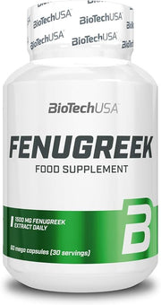 BiotechUSA Fenugreek 60 capsule bottle on a neutral background.