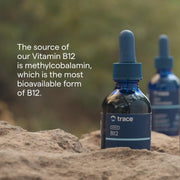 Lifestyle Image: Trace Minerals Ionic B12 1000mcg grape liquid daily supplement bottle 59ml