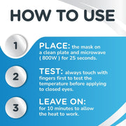 How to use and heating guide for Optase Eye Mask.