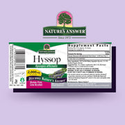 Nature’s Answer Hyssop Herb Liquid Extract 30ml barcode image on a purple background