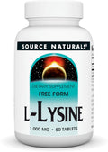 Source Naturals L-Lysine 1000mg Free Form - 50 Tablets