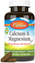 Cápsulas blandas de calcio y magnesio en proporción 2:1 con vitamina D3 Carlson
