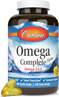Gemas Omega Complete Omega 3-6-9 con vitamina D3 Carlson - cápsulas blandas