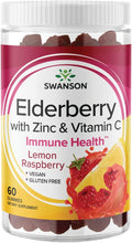 Swanson Elderberry with Zinc & Vitamin C Lemon Raspberry 60 Gummies