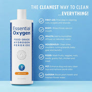 Essential Oxygen Food Grade Hydrogen Peroxide 3% USP - 473ml