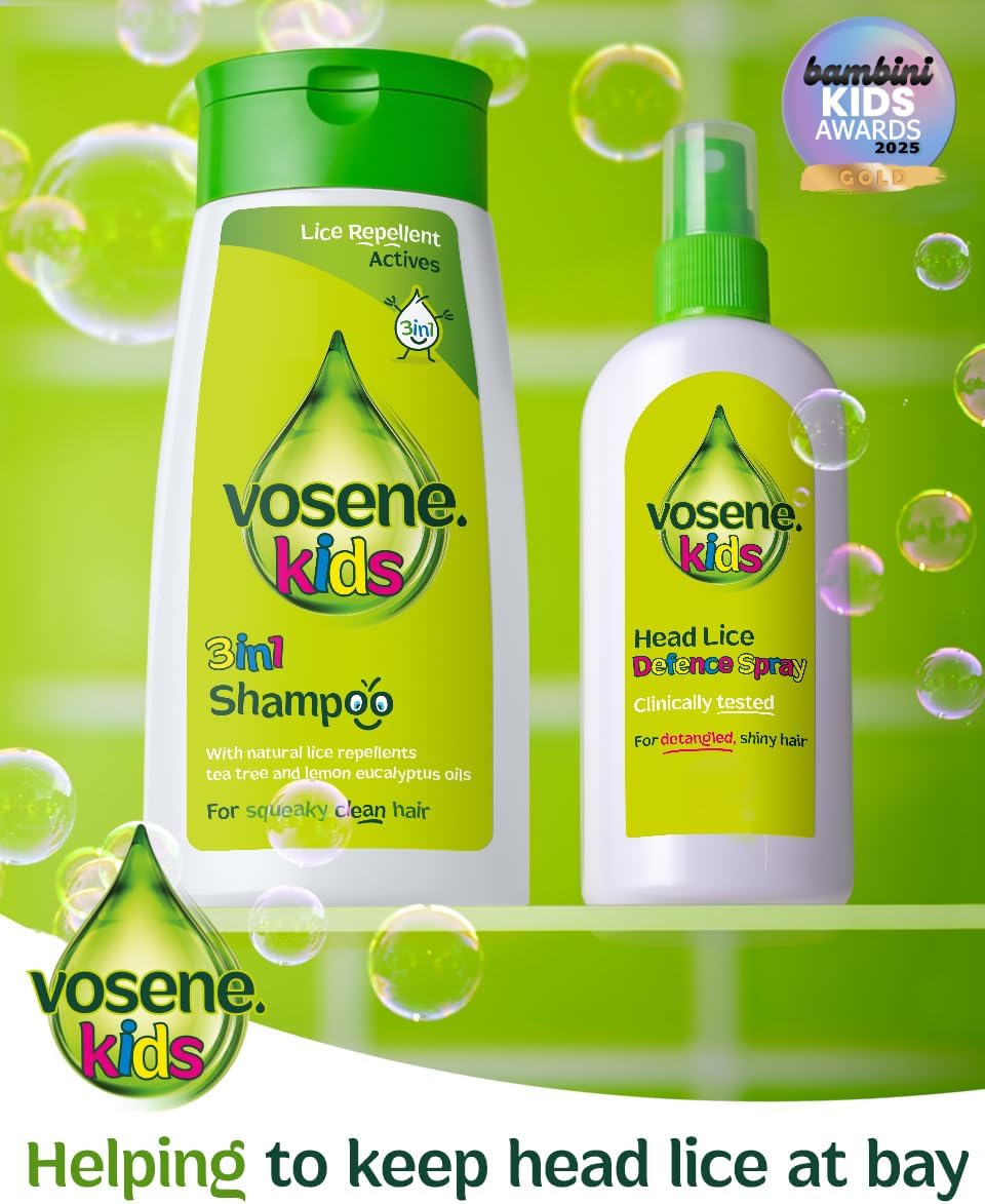 Vosene Kids 3 in 1 Shampoo Tea Tree Lemon Eucalyptus 200ml product information