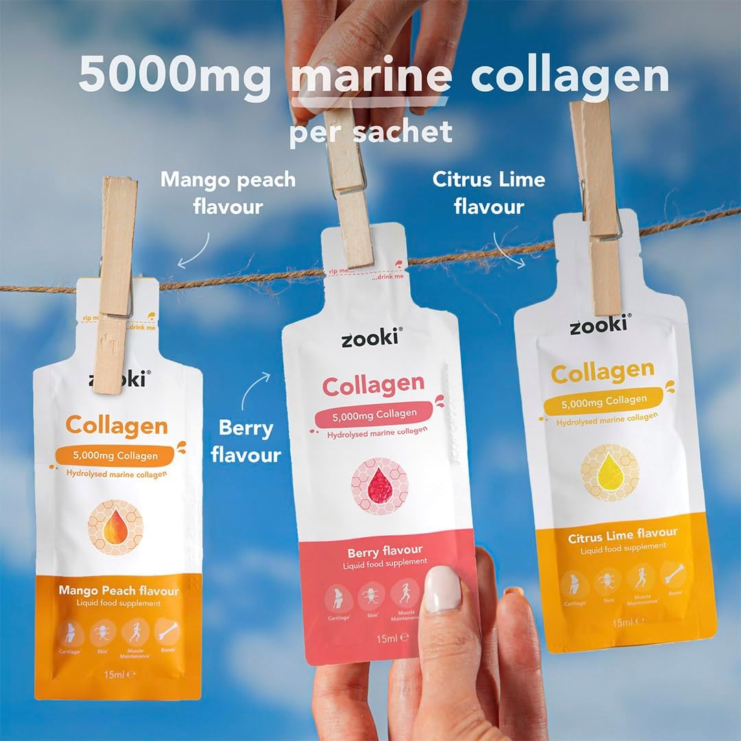 Zooki Marine Collagen 5000mg Liquid Sachets Tropical 30 x 15ml & other variants