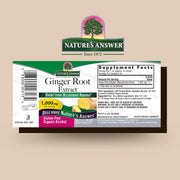 Nature’s Answer Ginger Root Liquid Extract 30ml barcode image on a beige background