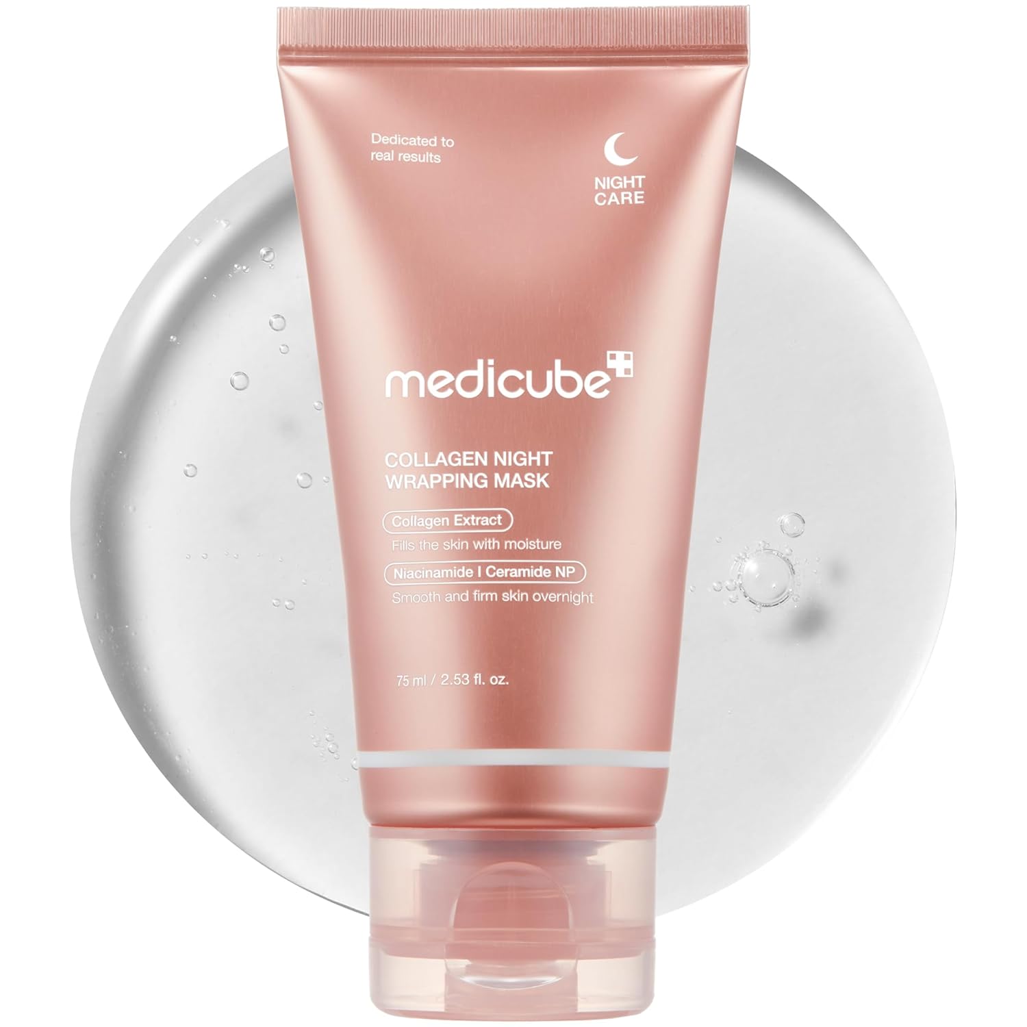 Medicube Collagen Night Wrapping Mask tube packaging overnight peel off face mask 75ml front product image