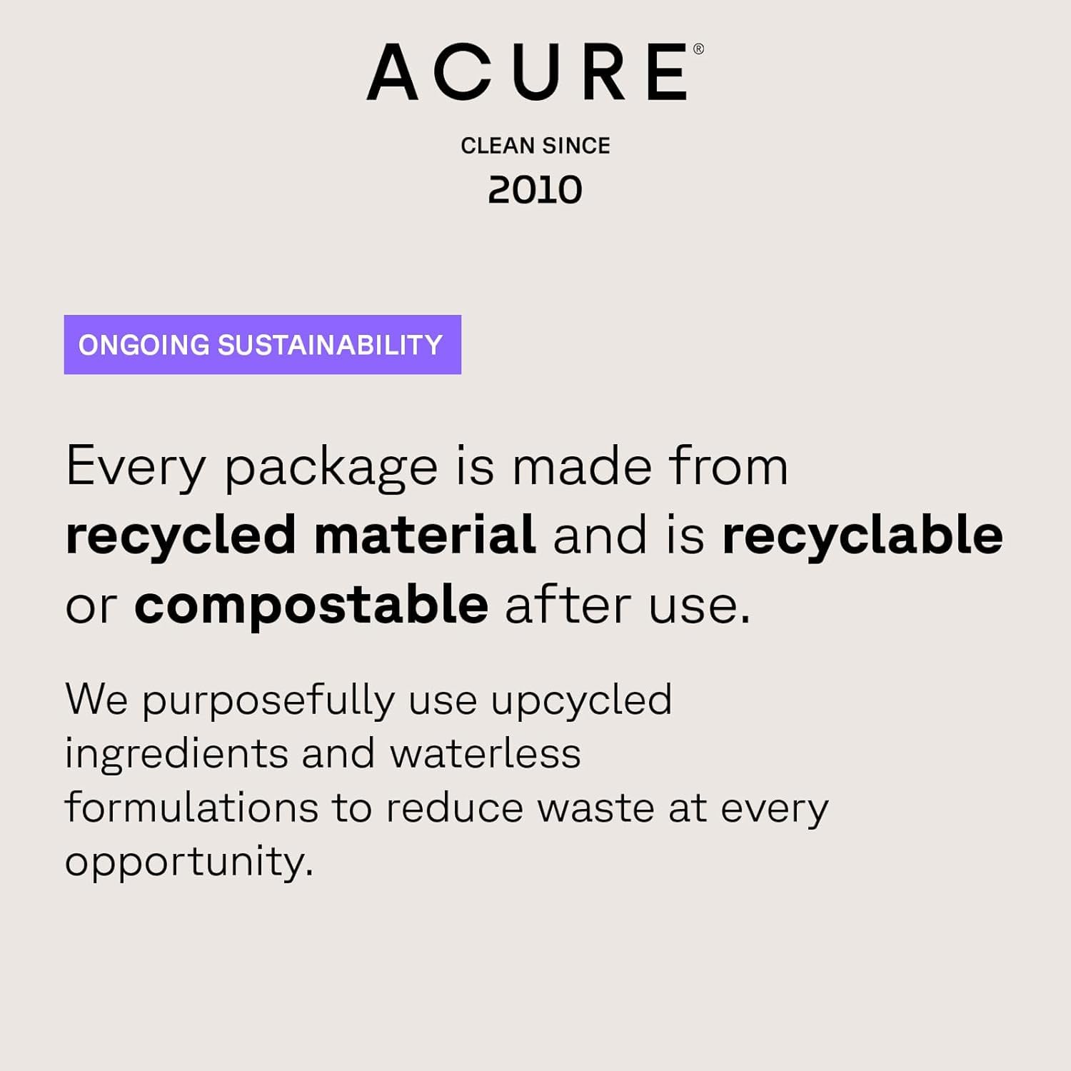 Acure Radically Rejuvenating Dual Phase Bakuchiol Serum 20ml recyclable and compostable