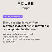 Acure Invisible Sunscreen Stick SPF 50 Broad Spectrum 15g recyclable and compostable