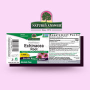 Nature’s Answer Echinacea Root alcohol free liquid extract 120ml barcode on a pink background