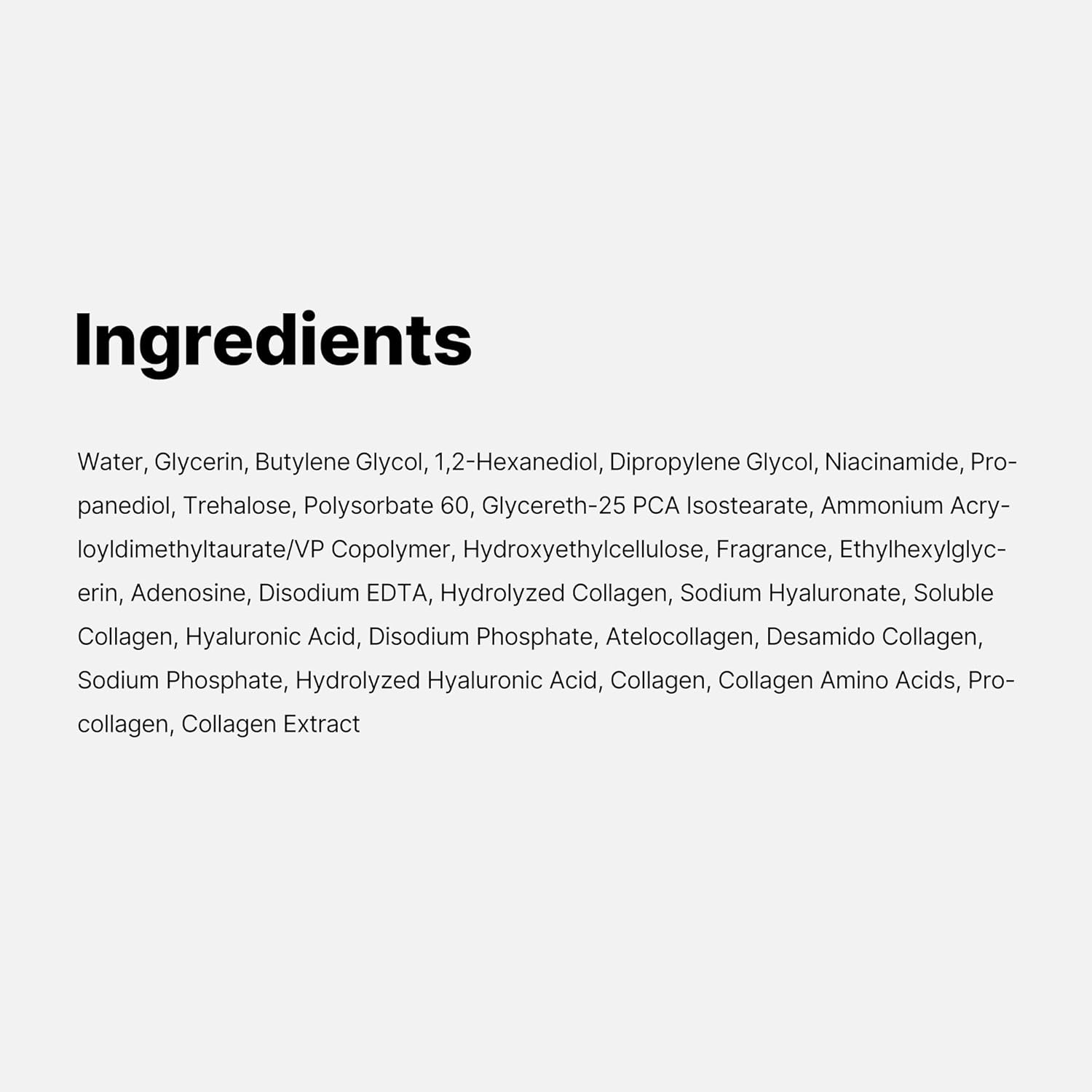 Medicube Triple Collagen Toner bottle packaging facial toner 140ml ingredients information panel