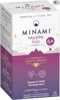 Minami MorEPA Niños 6+ – EPA, DHA y Vitamina D3, Sabor Fresa – 60 Cápsulas Blandas