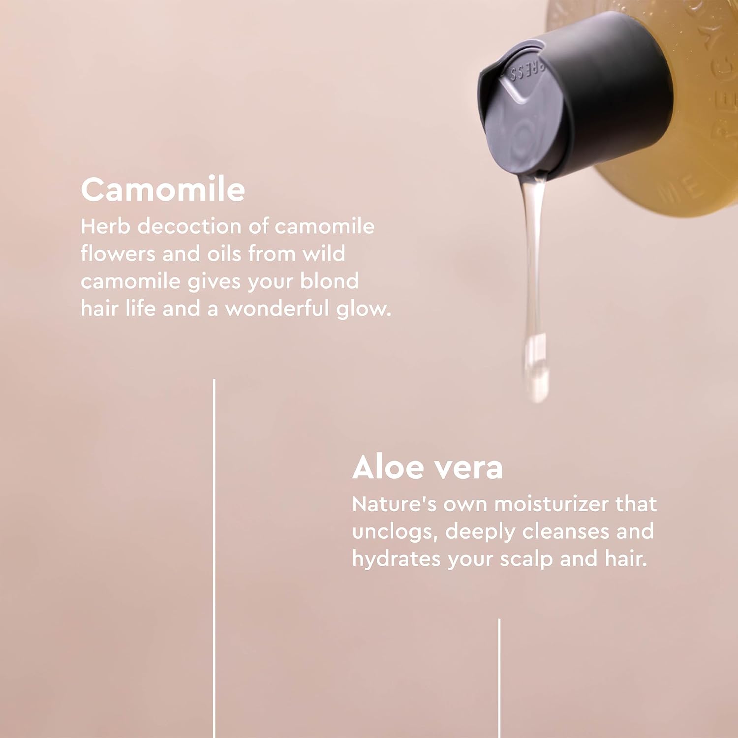 Urtekram Blond Hair Camomile Shampoo, shampoo bottle packaging, mild chamomile fragrance, 250ml, ingredients information