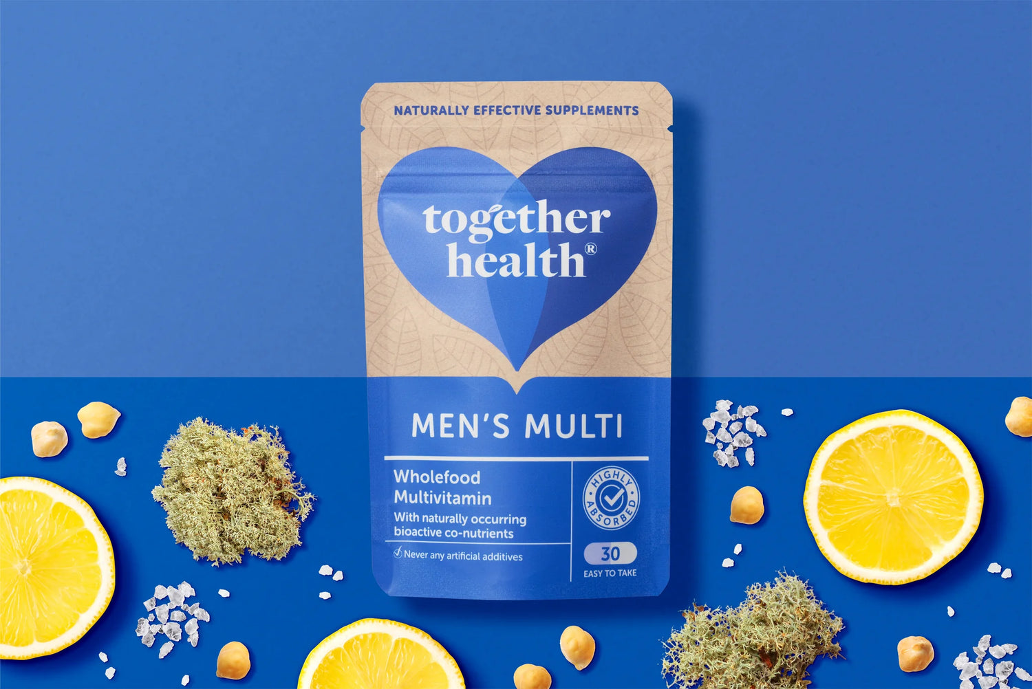 Multivitamínico para Hombres de Together Health - Fórmula de Alimentos Integrales con Zinc - 30 Cápsulas