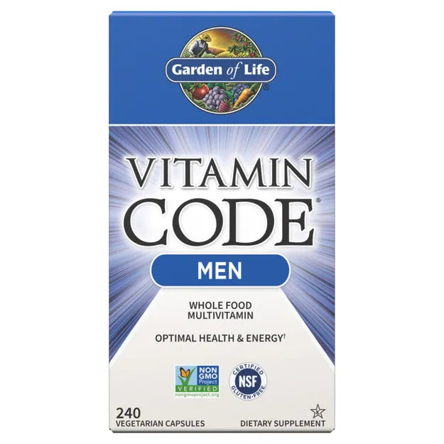 Garden of Life Vitamin Code for Men  box with 240 vegetarian capsules.