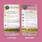 Supplement facts for Organic Women's Multivitamin.