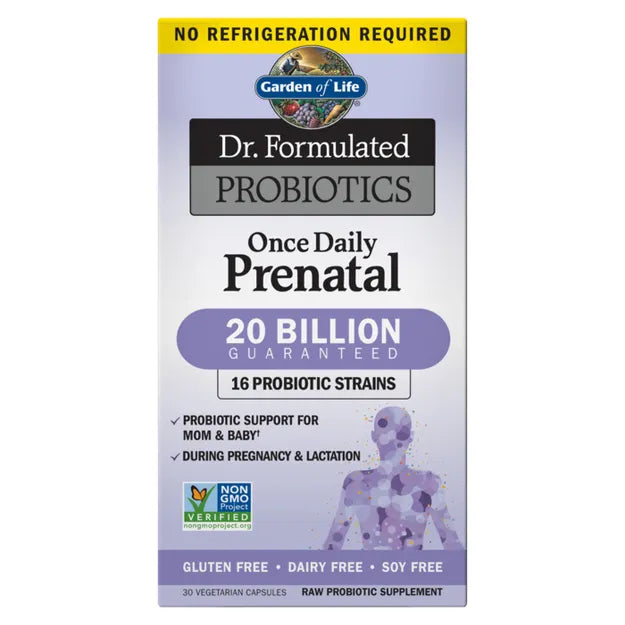 Garden of Life Dr. Formulated Prenatal Probiotic box, 30 capsules.
