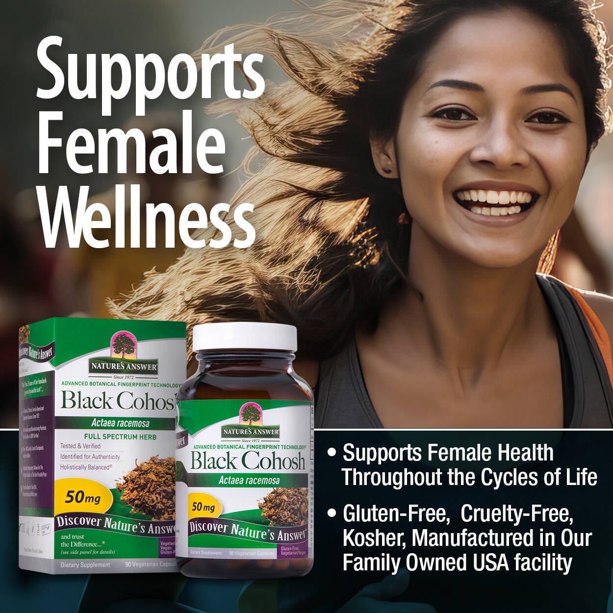 Nature's Answer Black Cohosh Root Vegetarian Capsules - 90 Count