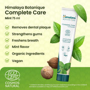 Himalaya Botanique Complete Care Mint Toothpaste 75ml tube displayed for daily oral care