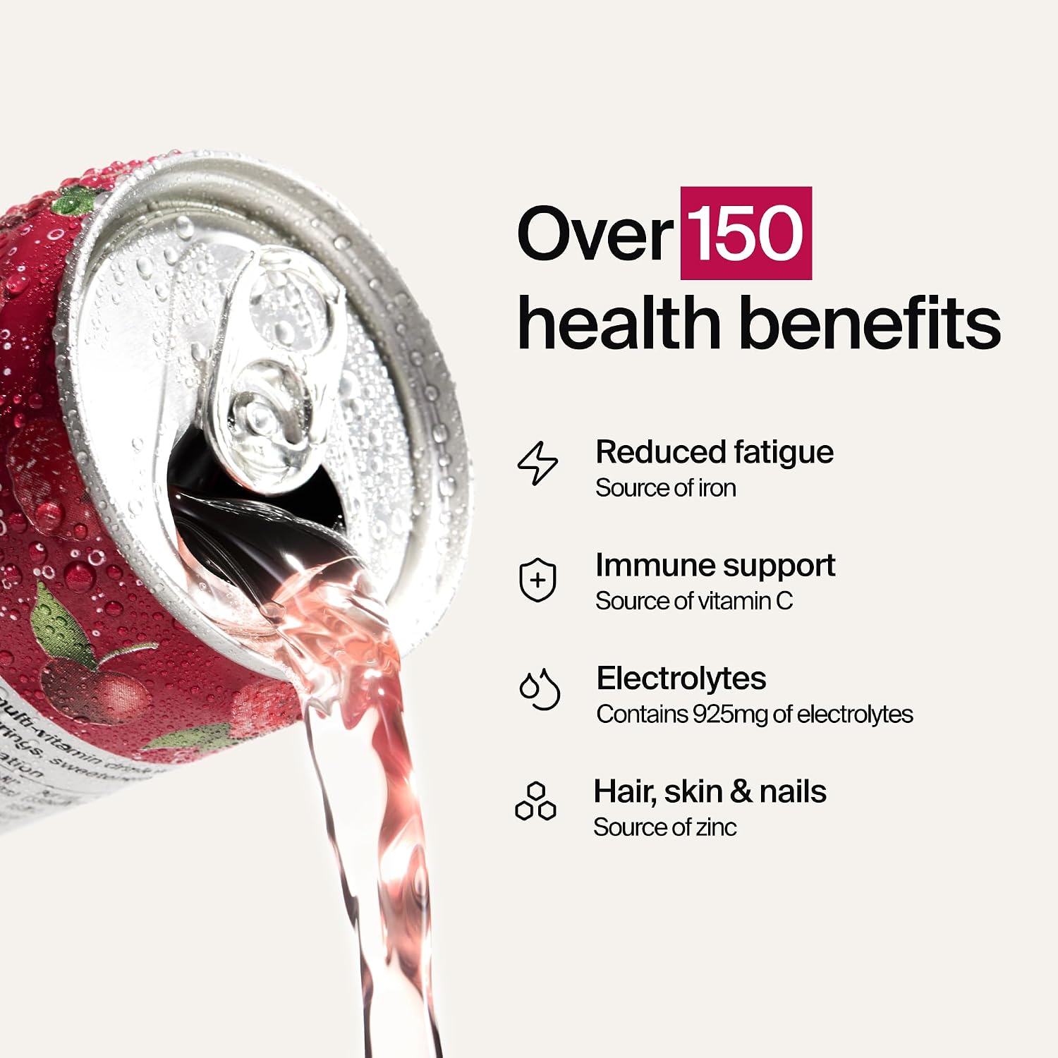 Huel Daily A-Z Vitamins Drink, aluminium can packaging, Cherry & Raspberry flavour, 12 x 330ml, ready-to-drink beverage serving