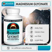 Source Naturals magnesium glycinate tablets daily use bottle 120 count