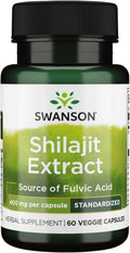 Swanson Shilajit Extract 400mg 60 Veggie Capsules