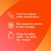 How to Use: Bio-Kult Candéa capsule directions and storage instructions 60 capsules on white background