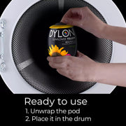 Dylon All-in-1 Washing Machine Fabric Dye Pod Sunflower Yellow 350g usage instructions packaging
