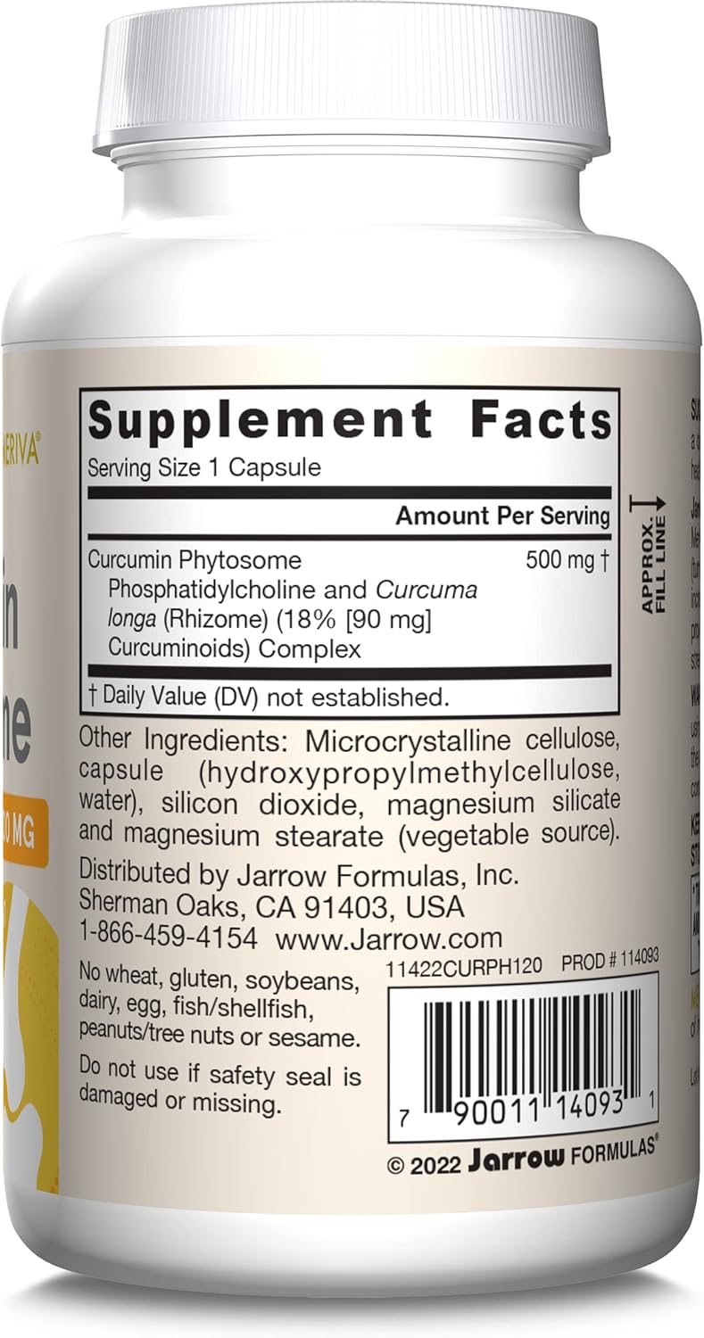 Jarrow Formulas Curcumina fitosoma 500 mg Cápsulas vegetales