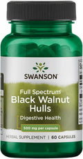 Cáscaras de Nogal Negro Swanson 60 Cápsulas | Apoyo Digestivo de Espectro Completo