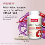 Jarrow Formulas Methyl Folate 400mcg veggie capsules usage instructions 60 count