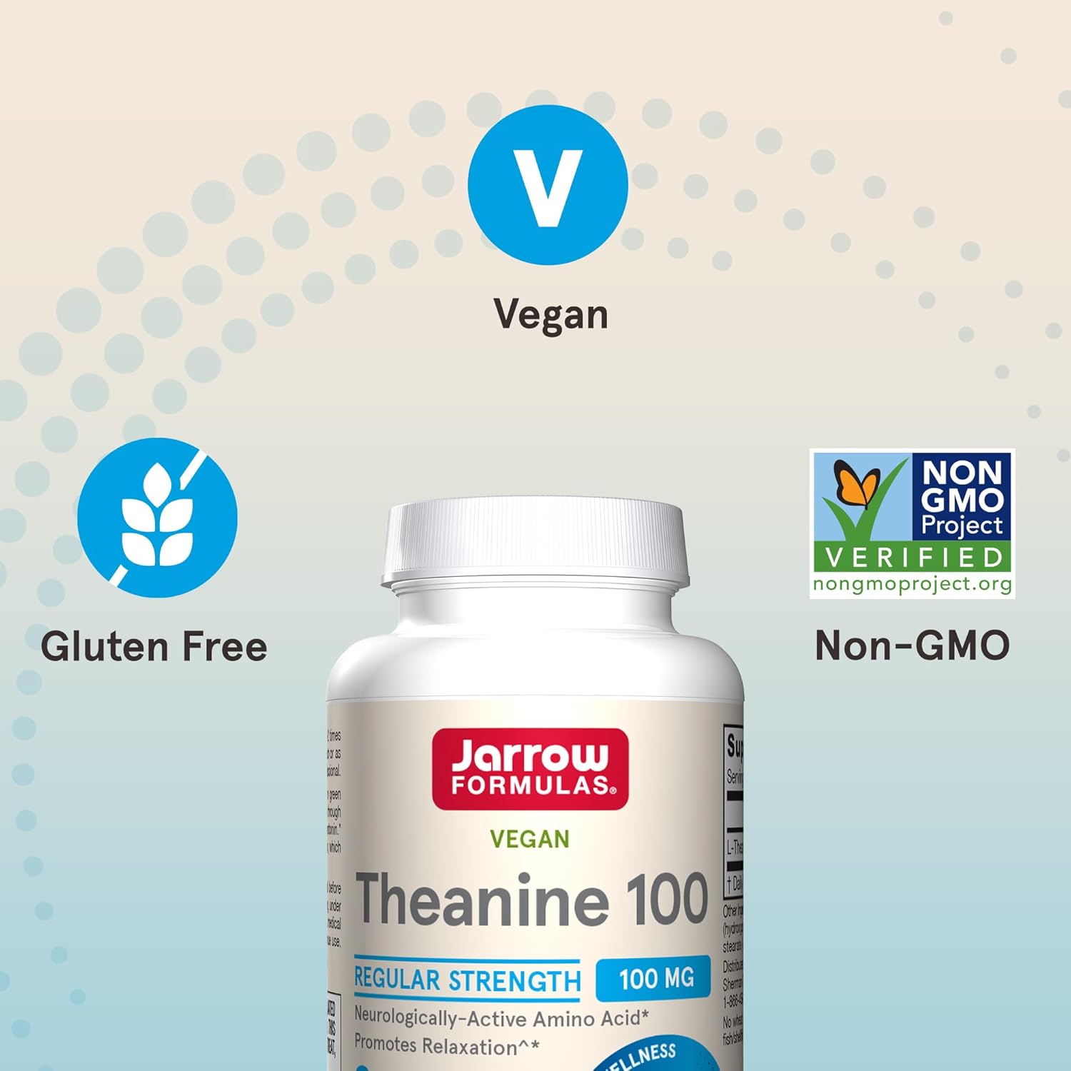 Jarrow Formulas L-Theanine 100mg Veggie Capsules - 60 Count