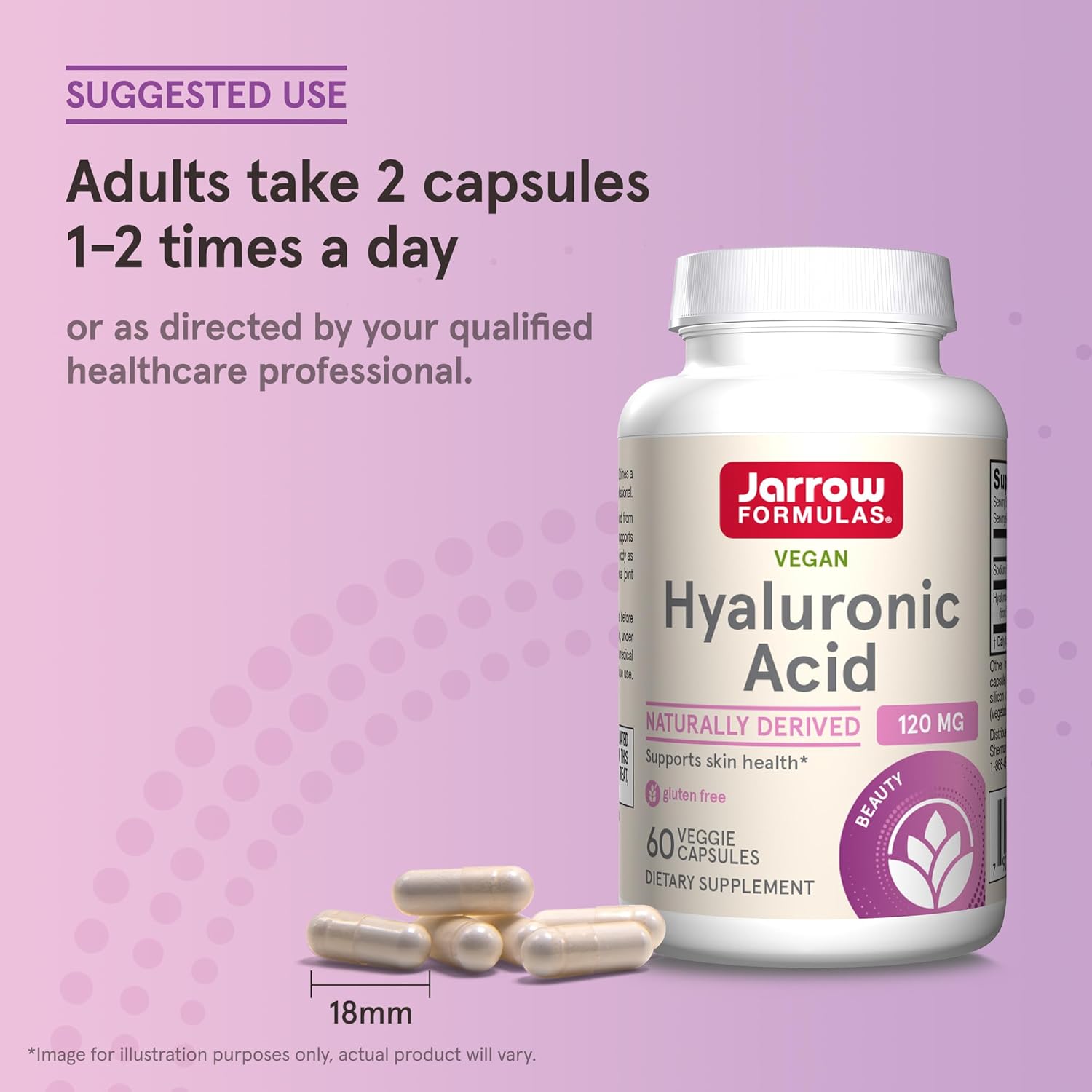 How to Use Image: Jarrow Formulas Hyaluronic Acid 120mg veggie capsules usage instructions