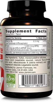 Barcode Image: Jarrow Formulas methyl b12 5000mcg methyl folate 800mcg chewable tablets 60 count barcode packaging