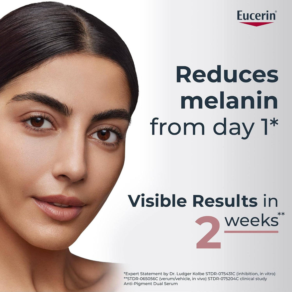 Eucerin Anti-Pigment Dual Serum with Thiamidol facial serum 30ml bottle lifestyle use image