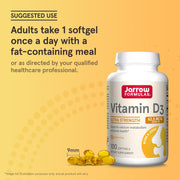 Jarrow Formulas Vitamin D3 62.5mcg 2500 IU softgels usage instructions 100 count