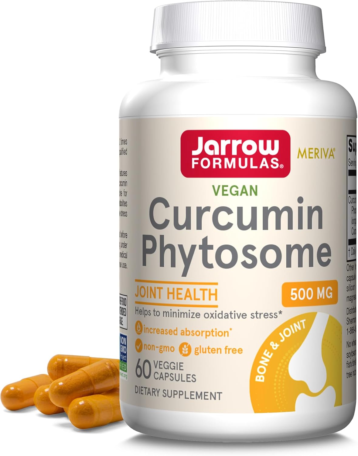 Front Image: Jarrow Formulas Curcumin Phytosome 500mg veggie capsules 60 count front packaging