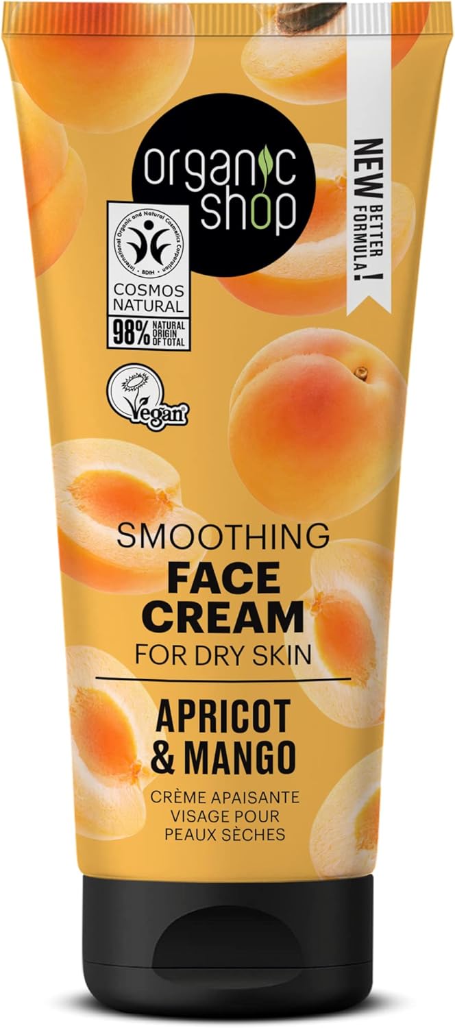 Organic Shop Smoothing Face Cream Apricot and Mango for Dry Skin tube 50ml