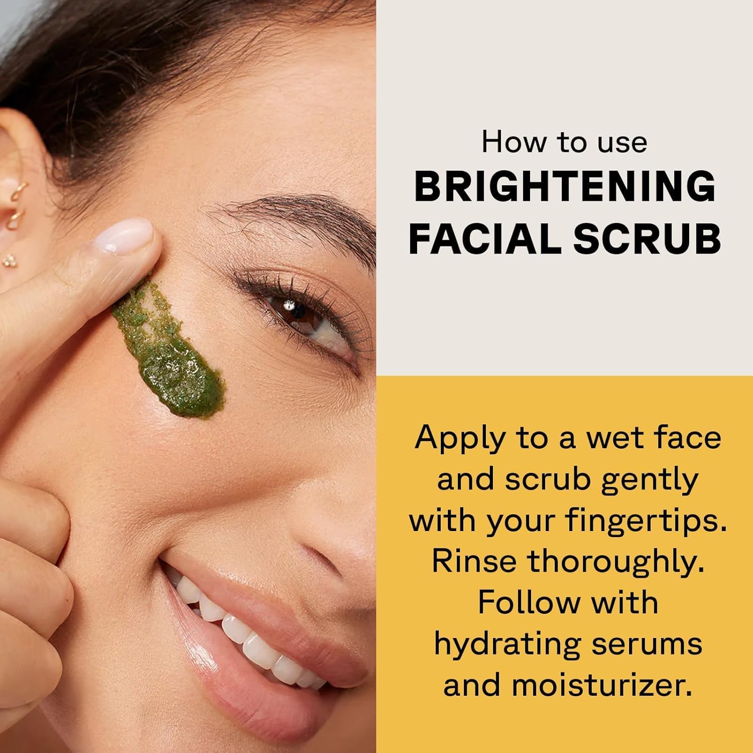 Acure Brightening Facial Scrub exfoliating face wash tube 118ml usage instructions