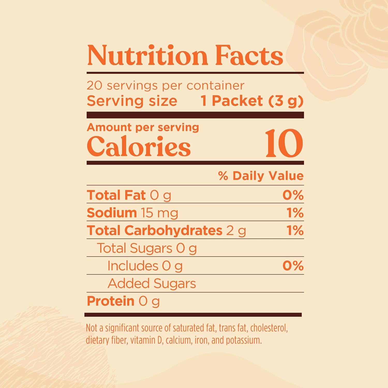 Four Sigmatic Lion’s Mane elixir ingredients and nutrition panel on packaging