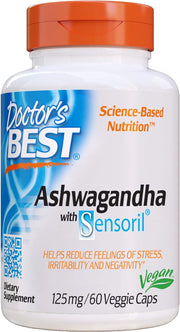 Doctor's Best Ashwagandha with Sensoril, 125 mg, 60 Veggie Caps