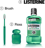 Listerine Total Care Teeth & Gum Intense Mint Mouthwash oral rinse bottle 500ml how to use