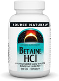 Tabletas Source Naturals Betaína HCL 650mg con Pepsina - 90 unidades