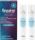 Regaine para Mujeres Espuma para el Cuero Cabelludo – 5% Minoxidil | Fuerza Extra | 2 x 73ml | Suministro para 4 Meses