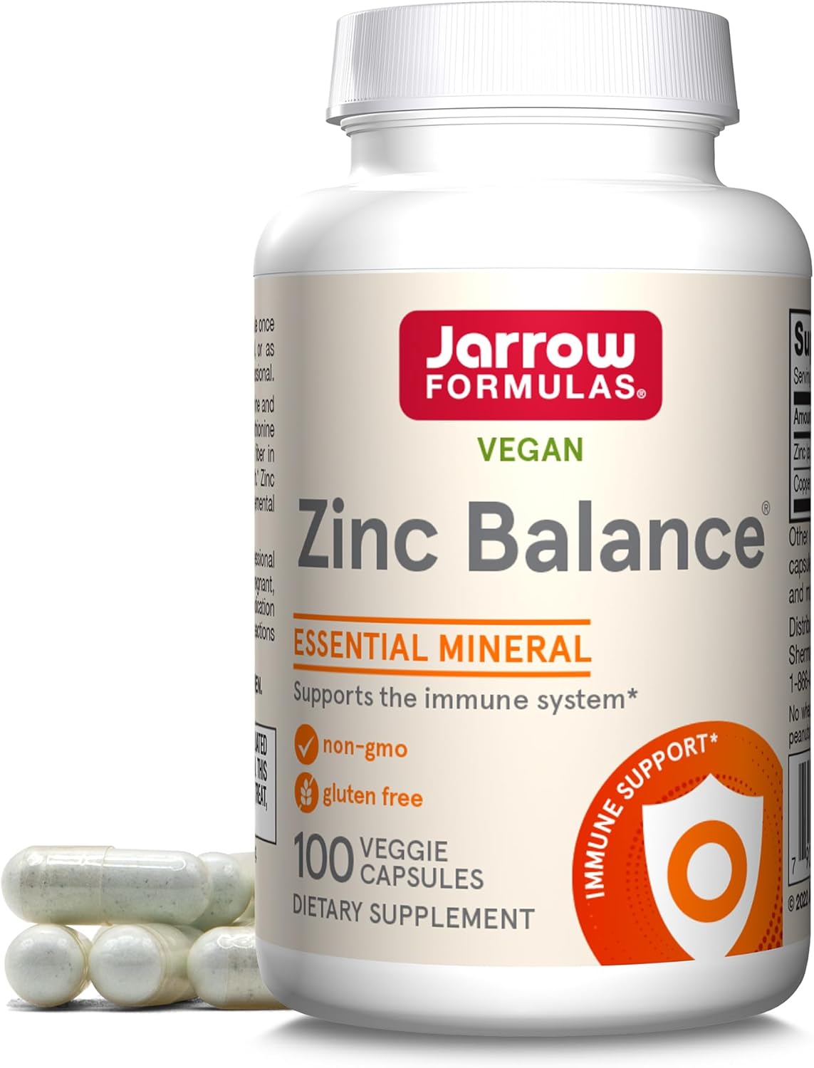 Jarrow Formulas Zinc Balance 15mg with copper veggie capsules bottle 100 count