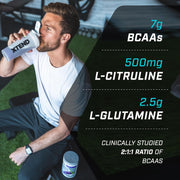 Supplement facts & ingredients image: XTEND Original BCAA Powder Italian Blood Orange supplement facts ingredients tub powder 456g 30 servings