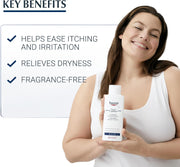 Eucerin DermoCapillaire Calming Urea Mild Shampoo fragrance-free 250ml bottle lifestyle use image